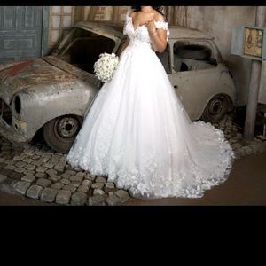 This is a designer wedding dress from Italy